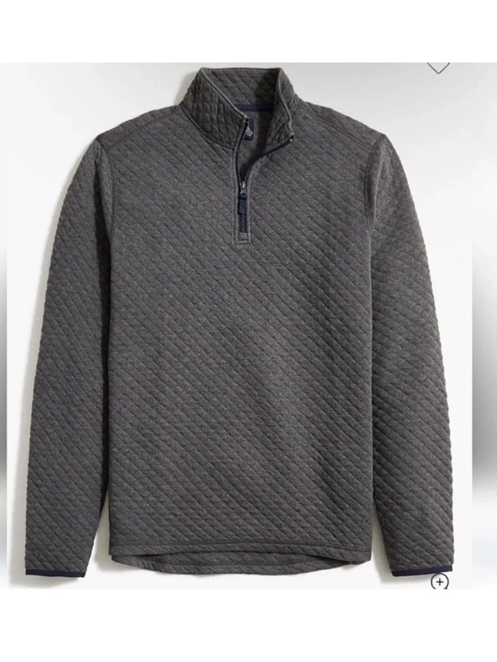 J.Crew Factory Men's Quilted Half-Zip Heater Charcoal Authentic Fleece NWT L